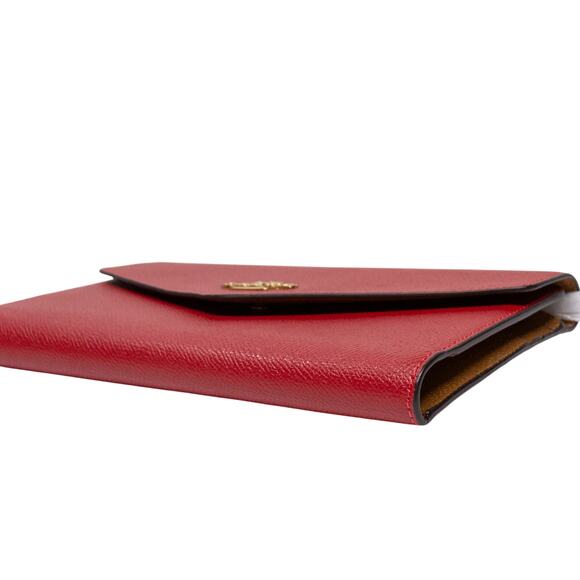 Large Roomy COACH Red Crossgrain Leather Travel Envelope Wristlet Wallet NWT - Picture 6 of 8